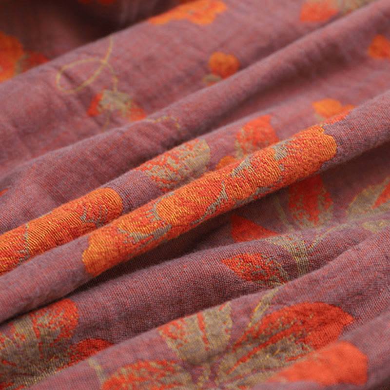 Monica - Jacquard Cotton V-Neck Bathrobe Pajama