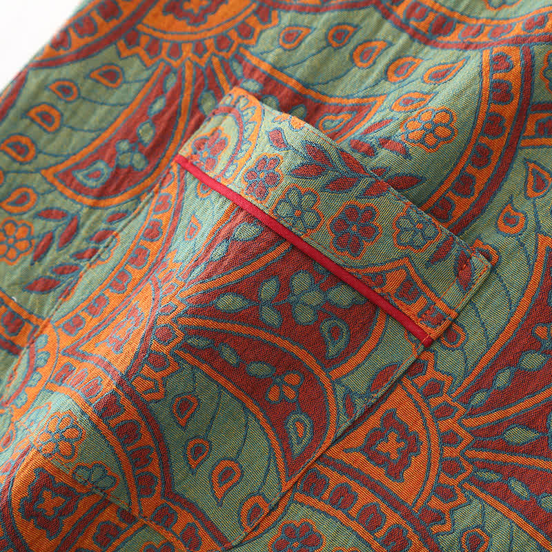 Greta - Vintage Jacquard Round Neck Loungewear Set