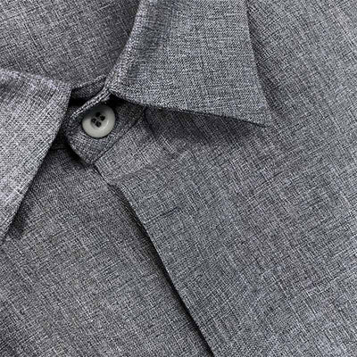 【24-hour shipping out】Men's Solid Color Lapel Cotton Linen Short Sleeve Shirt 82339241X