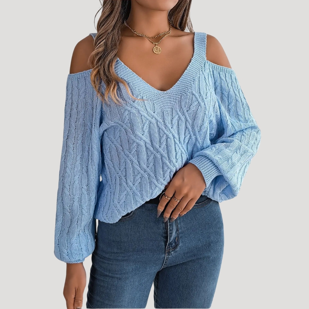 Lauren - Off shoulder knit summer sweater