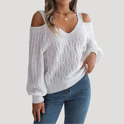Lauren - Off shoulder knit summer sweater