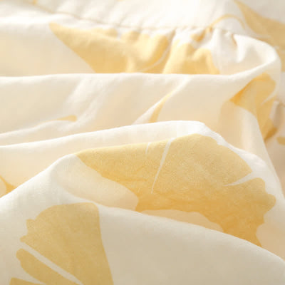 Davina - Ginkgo Leaf Bowknot Cotton Loungewear Set