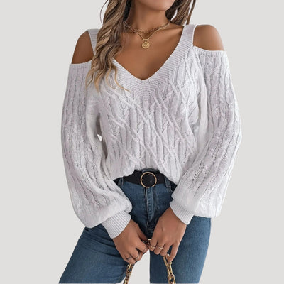 Lauren - Off shoulder knit summer sweater