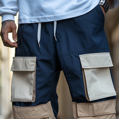 Men's Contrast Color Paneled Cargo Trousers MTA2176C9P