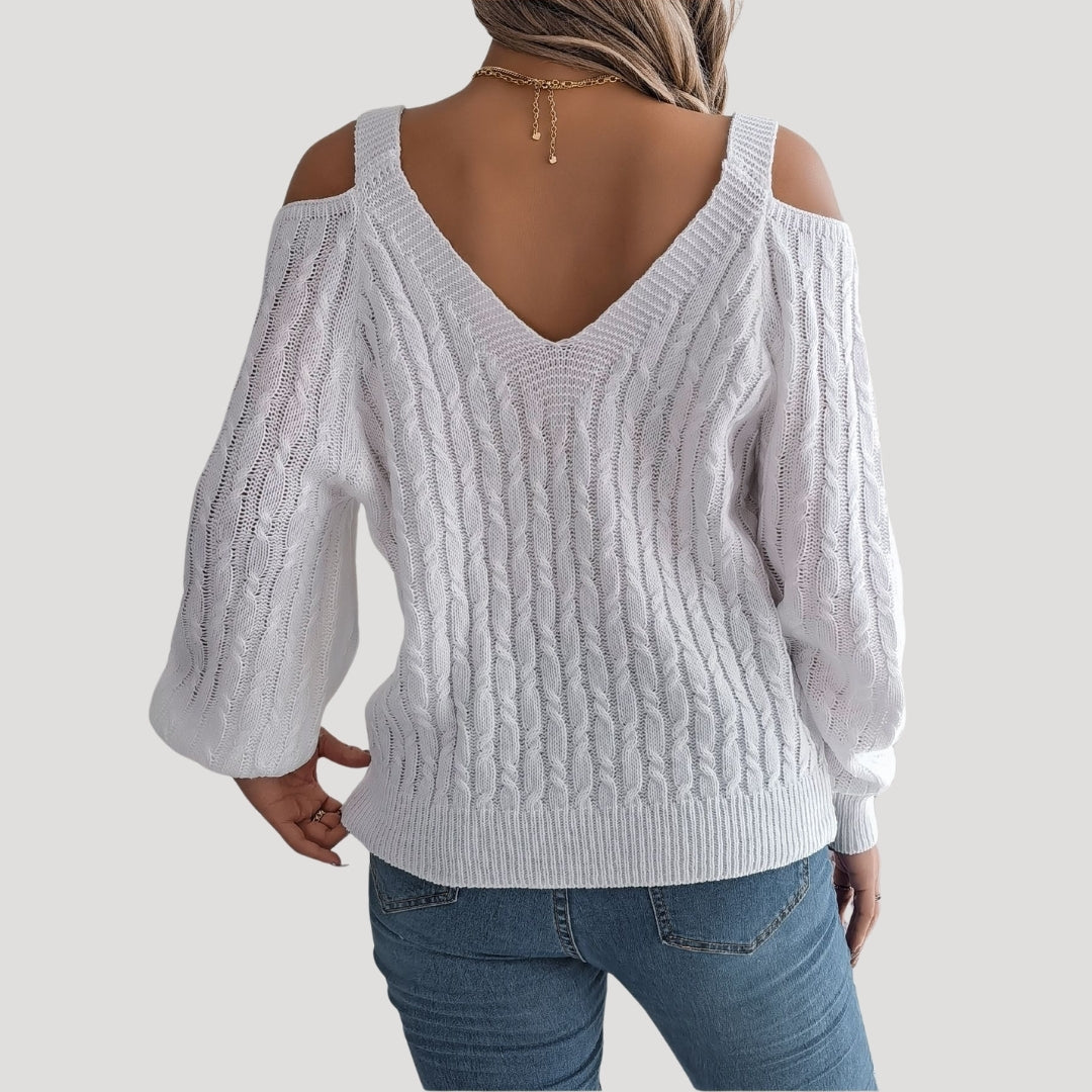 Lauren - Off shoulder knit summer sweater