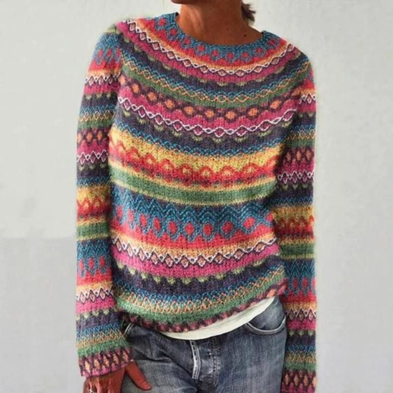 Lila - Vibrant Geometric Knit Sweater