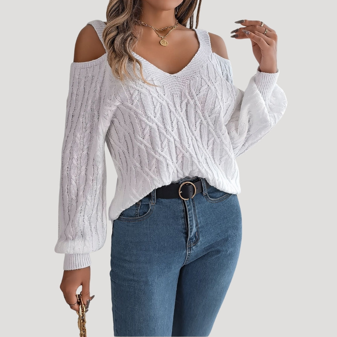 Lauren - Off shoulder knit summer sweater