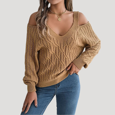 Lauren - Off shoulder knit summer sweater