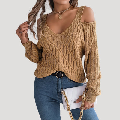 Lauren - Off shoulder knit summer sweater