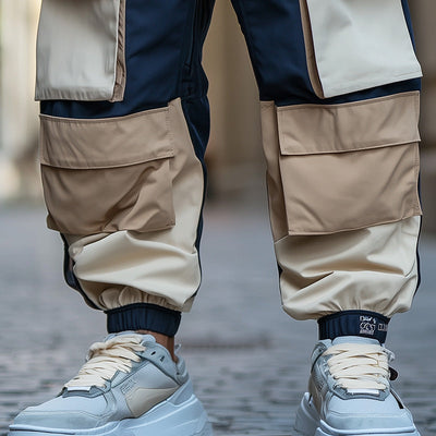 Men's Contrast Color Paneled Cargo Trousers MTA2176C9P