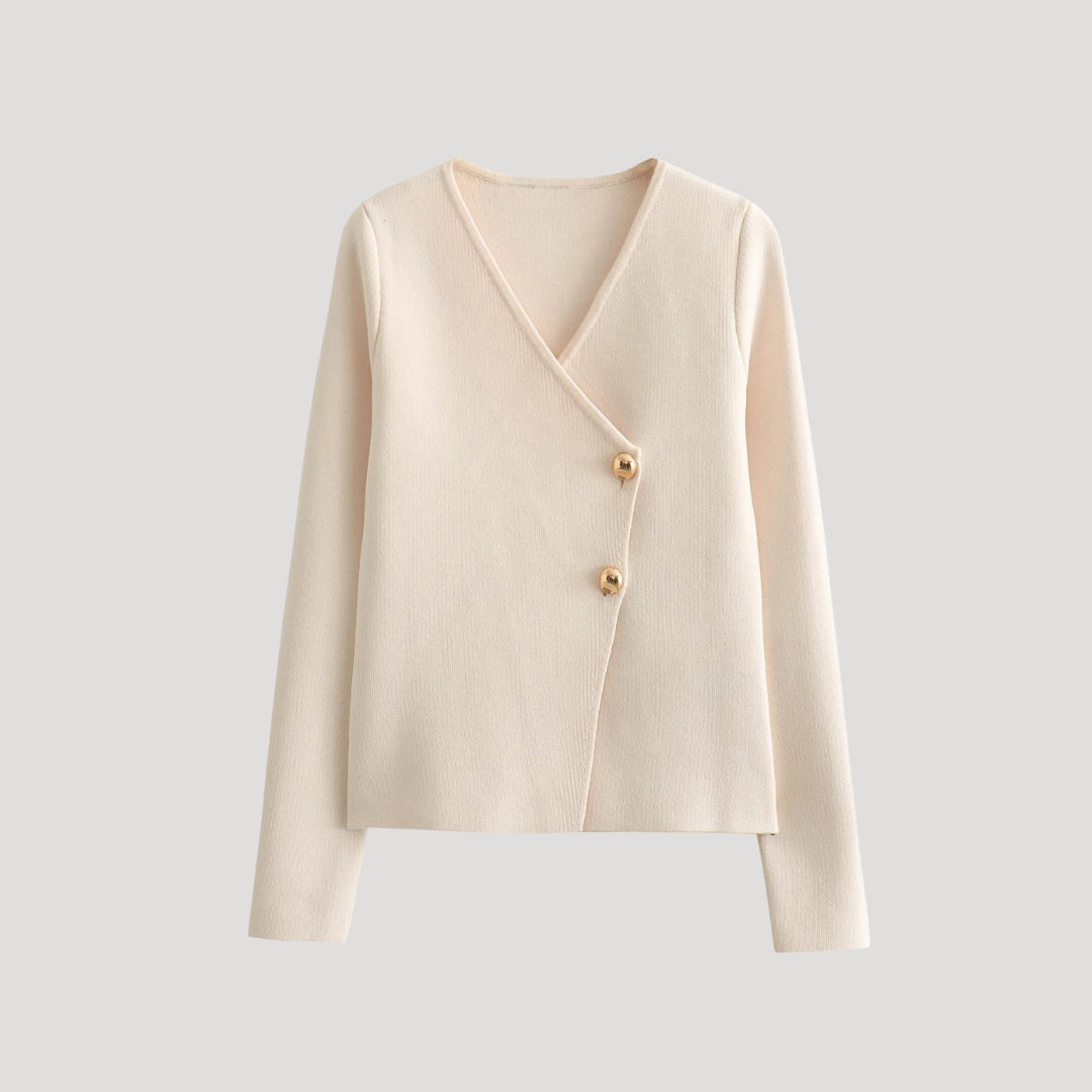 Paige - Ribbed asymmetric cardigan