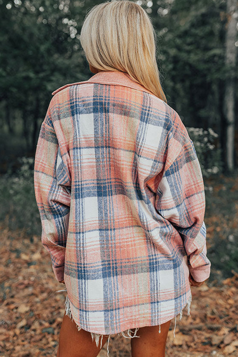 Indy| Pink Plaid Corduroy jacket