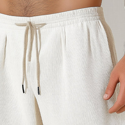 Men'S Summer Basic Solid Color Elastic Lace-Up Shorts MTA1202E2U