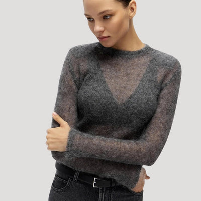 Gwen - Sheer mohair-blend fitted sweater
