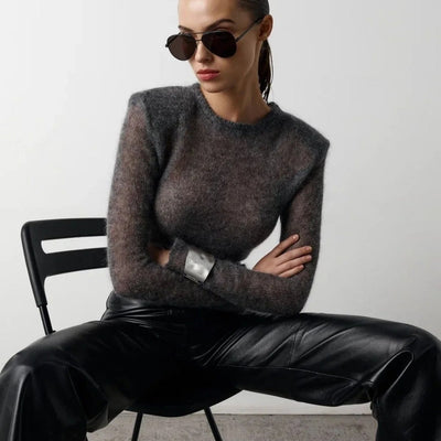 Gwen - Sheer mohair-blend fitted sweater