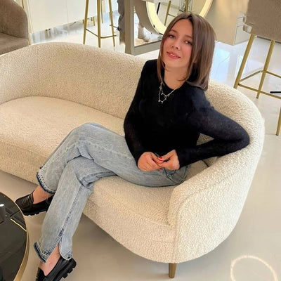 Gwen - Sheer mohair-blend fitted sweater