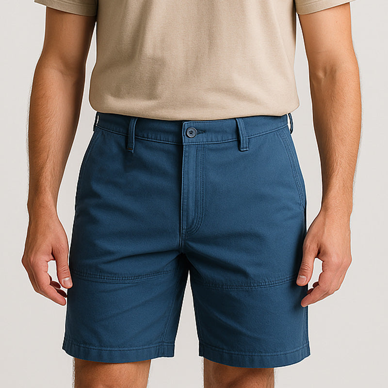 Men's Summer Fashion Simple Solid Color Cotton Blend Casual Shorts MTA1971E4P