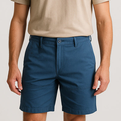 Men's Summer Fashion Simple Solid Color Cotton Blend Casual Shorts MTA1971E4P