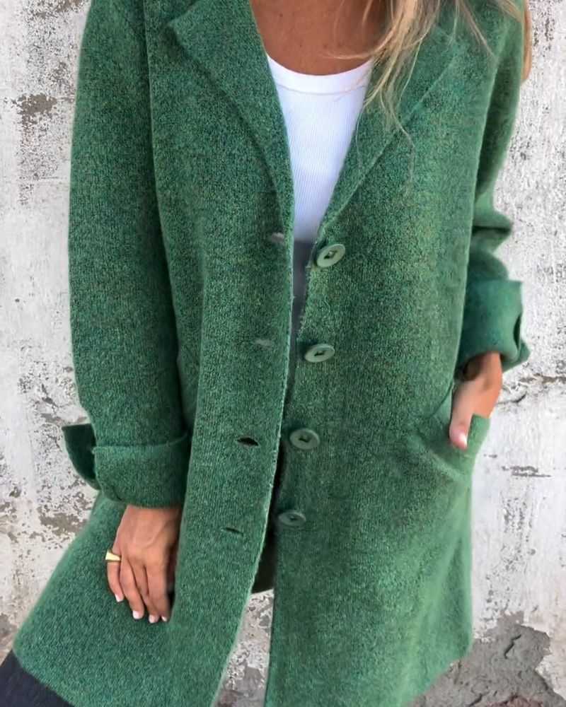 Maila - Casual long coat with lapels