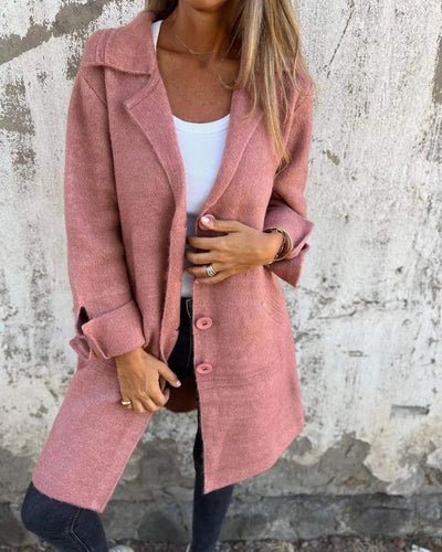 Maila - Casual long coat with lapels