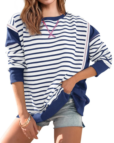 Sonera - Striped Colour Block Pullover