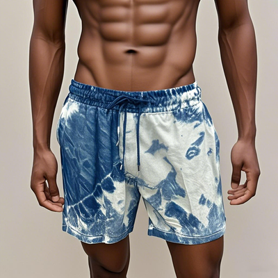Men's Fashion Tie-dye Elastic Waist Sports Shorts MTA1937E1Z