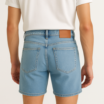 Men's Summer Fashion Light Washed Denim Shorts MTA1682E3P
