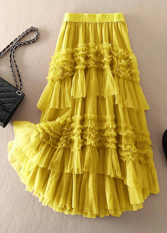 Calista - Beautiful asymmetrical Tulle Tiered Fall Skirt