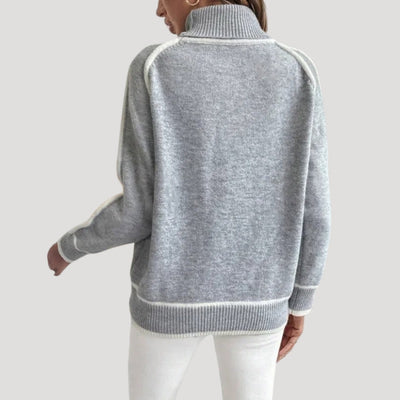 Chelsea - Soft contrast-trim turtleneck sweater