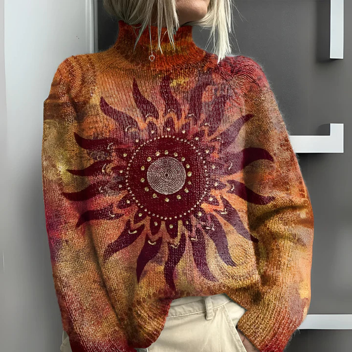 Piper - Tribal Knit Sweater Turtleneck