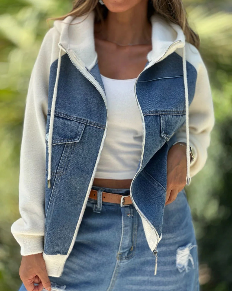 Ineda - Modern Jacket In Denim Fabric