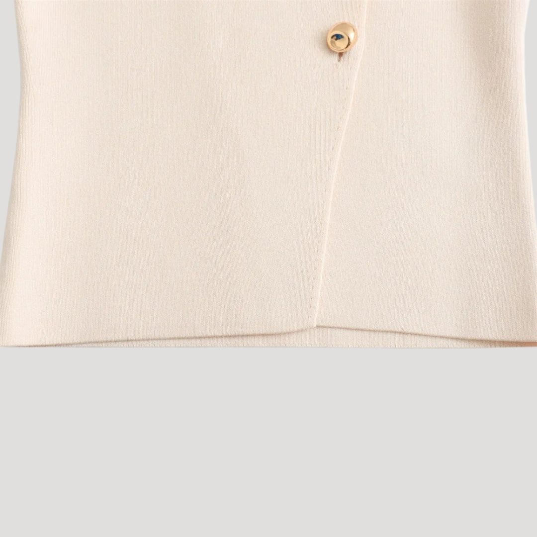 Paige - Ribbed asymmetric cardigan