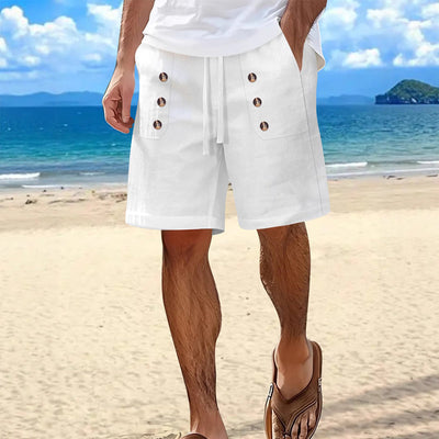 Men's Solid Color Casual Double-Breasted Shorts MTA2258E3X
