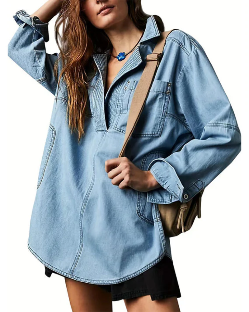 Effie - Oversized Denim Pullover