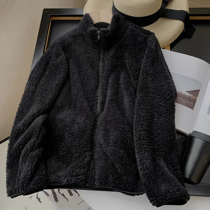 Freya - Cozy Teddy Coat With Zipper