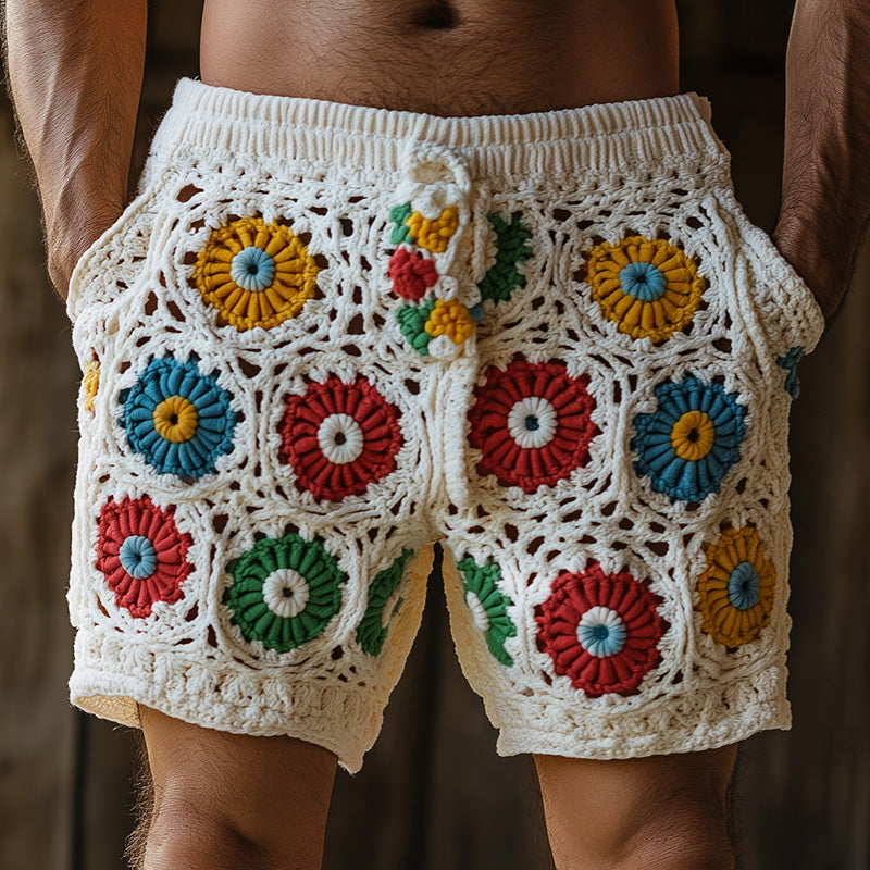 Men's Summer Fashion Knitted Hollow Casual Shorts MTA1308E3P