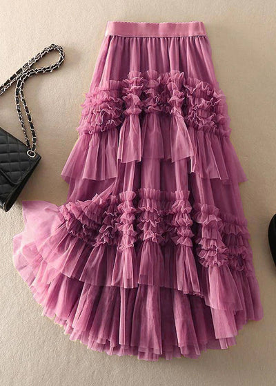 Calista - Beautiful asymmetrical Tulle Tiered Fall Skirt