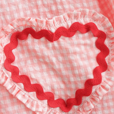 Ingrid - Gingham tie-front heart cardigan