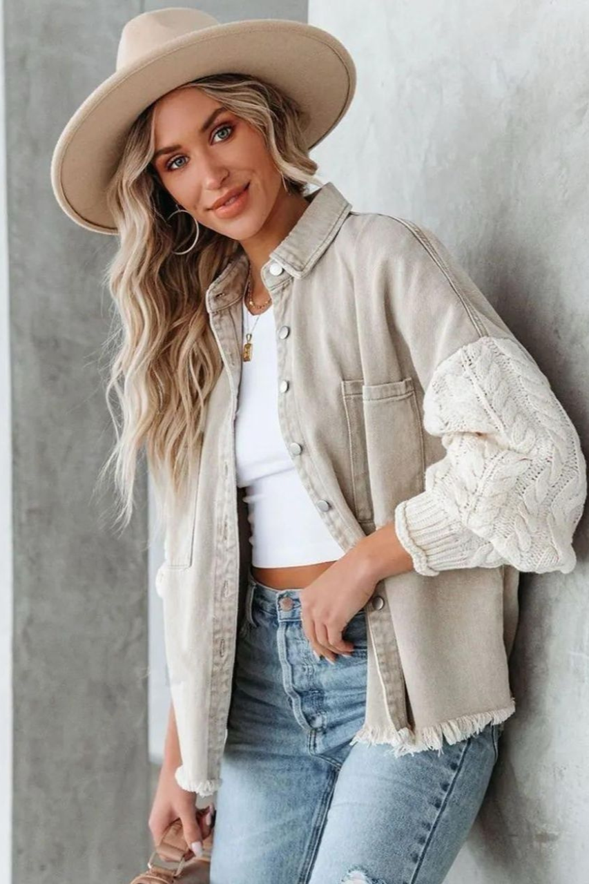Orlie - Denim Knit Shacket