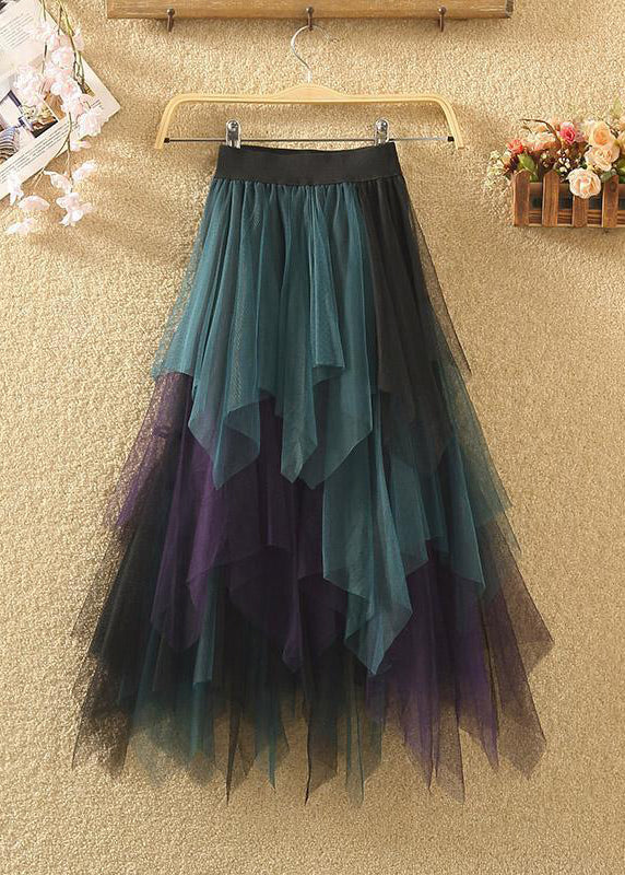 Art -  Casual Tulle Asymmetrical Patchwork Fall Skirt