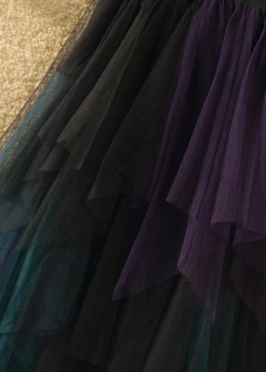 Art -  Casual Tulle Asymmetrical Patchwork Fall Skirt