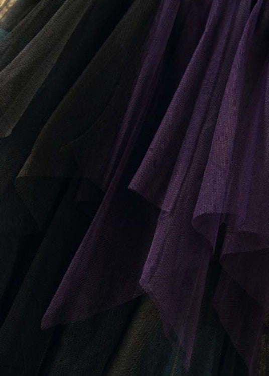 Art -  Casual Tulle Asymmetrical Patchwork Fall Skirt