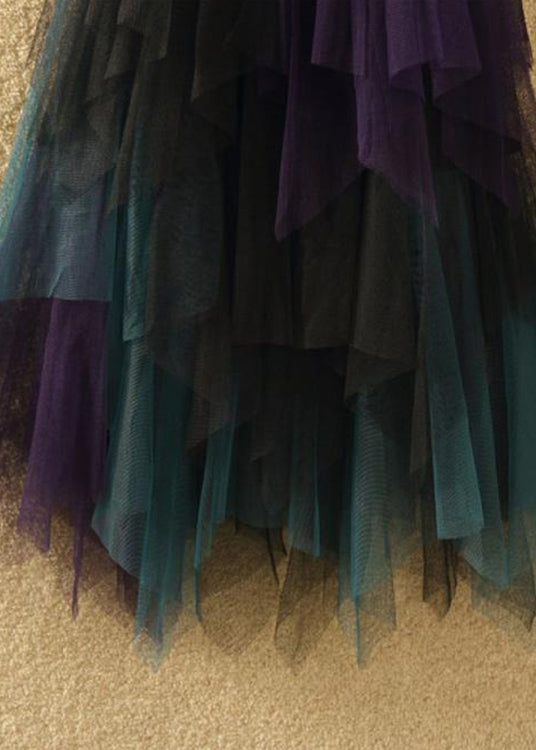 Art -  Casual Tulle Asymmetrical Patchwork Fall Skirt