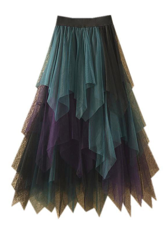 Art -  Casual Tulle Asymmetrical Patchwork Fall Skirt