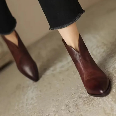 Sarah™ Classic Leather Ankle Boots