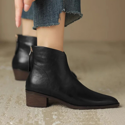 Sarah™ Classic Leather Ankle Boots