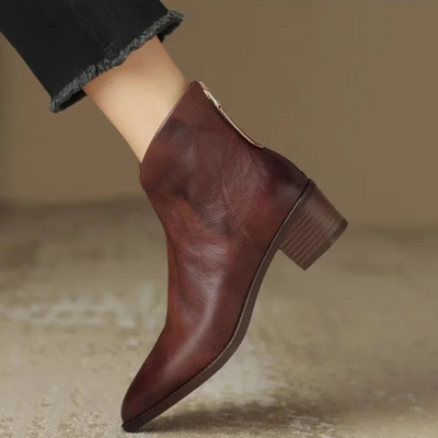 Sarah™ Classic Leather Ankle Boots