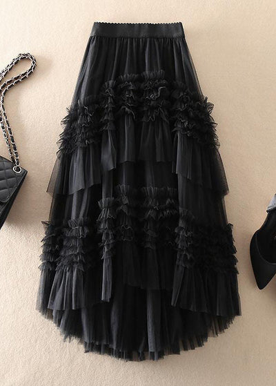 Calista - Beautiful asymmetrical Tulle Tiered Fall Skirt