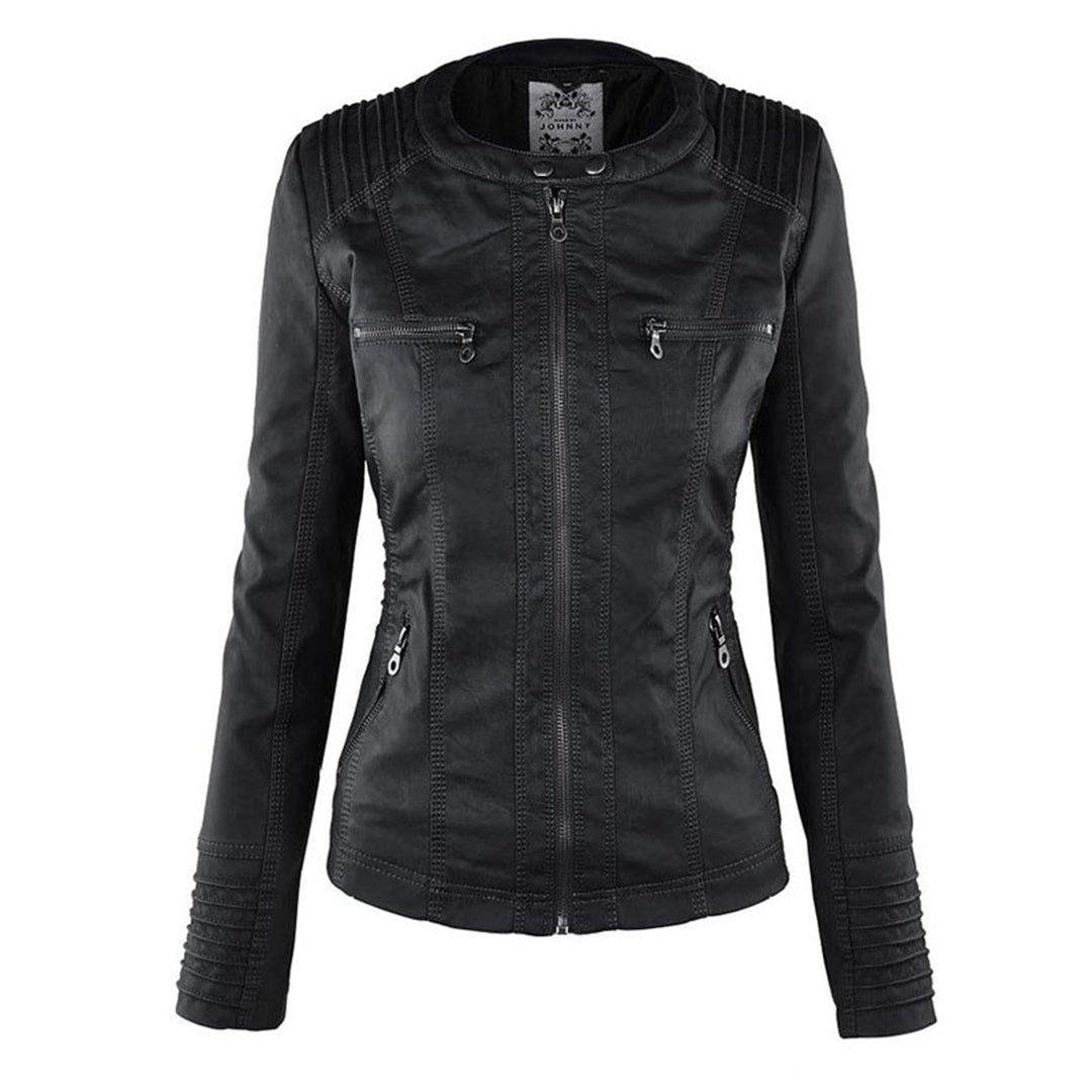 Deza - Hooded Vegan Leather Jacket