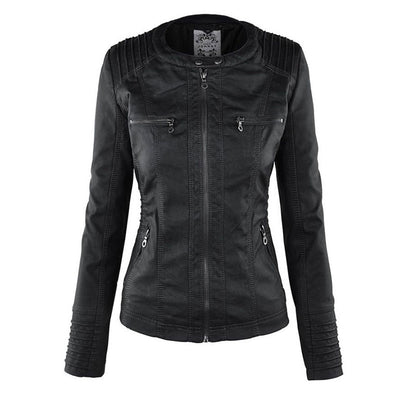 Deza - Hooded Vegan Leather Jacket